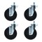 Bk Resources 5-inch Threaded Stem Casters, Polyolefin Wheels, Top Lock Brake, 300lb Capacity, 4PK 5SBR-5ST-LDP-PS4 - alternate 4